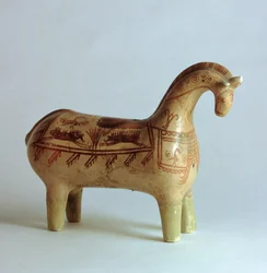 Geschilderd Paardenrhyton, uit Susa, Iran